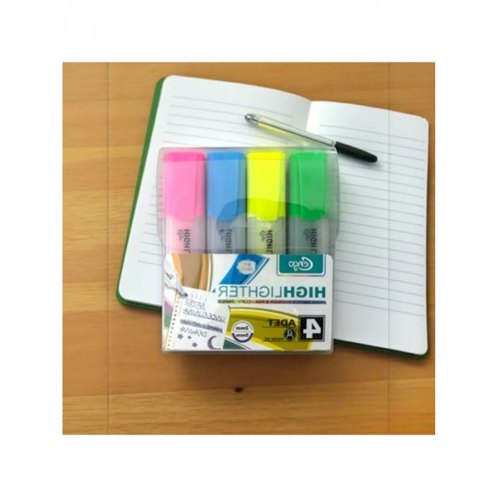 4lü Neon Renk Fosforlu Highlighter Kalem Seti