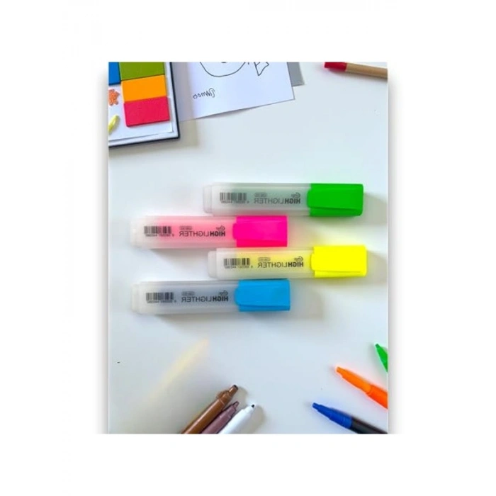 4lü Neon Renk Fosforlu Highlighter Kalem Seti