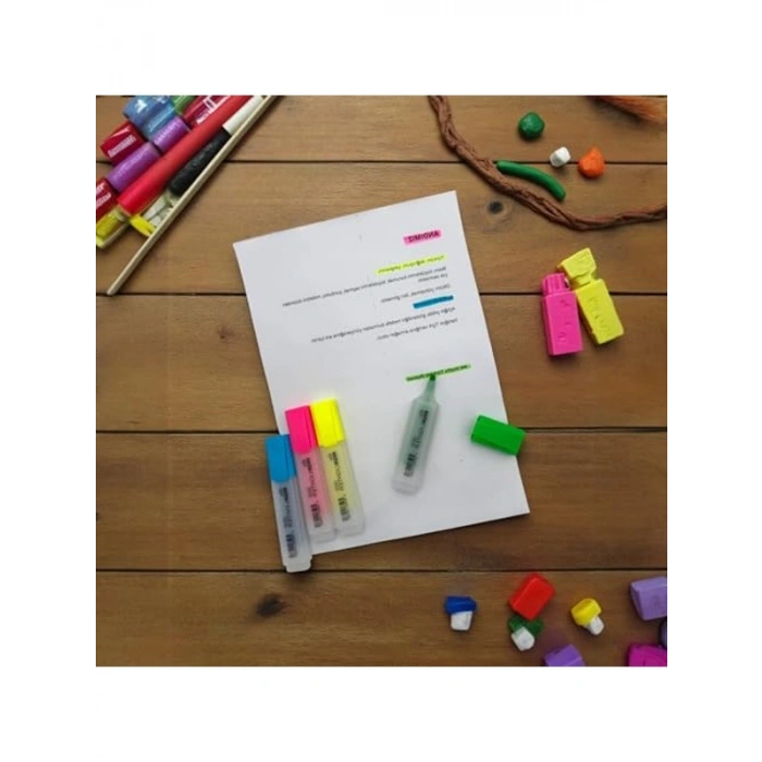 4lü Neon Renk Fosforlu Highlighter Kalem Seti