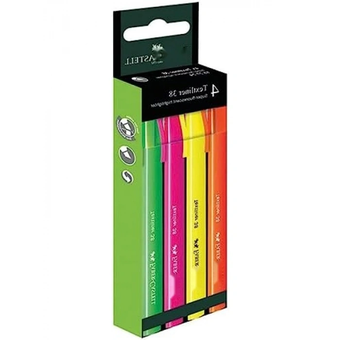 4lü Neon Renk Fosforlu Kalem Seti