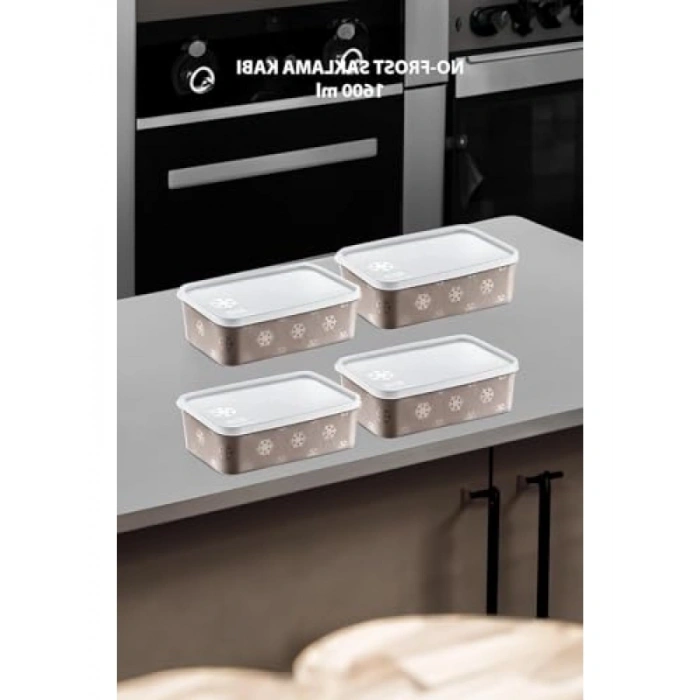 4lü No Frost Saklama Kabı Seti, 1600 ML Kapasite