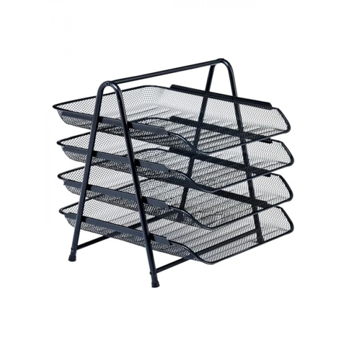 4lü Perfore Evrak Rafı - Siyah Renkli Tasarım