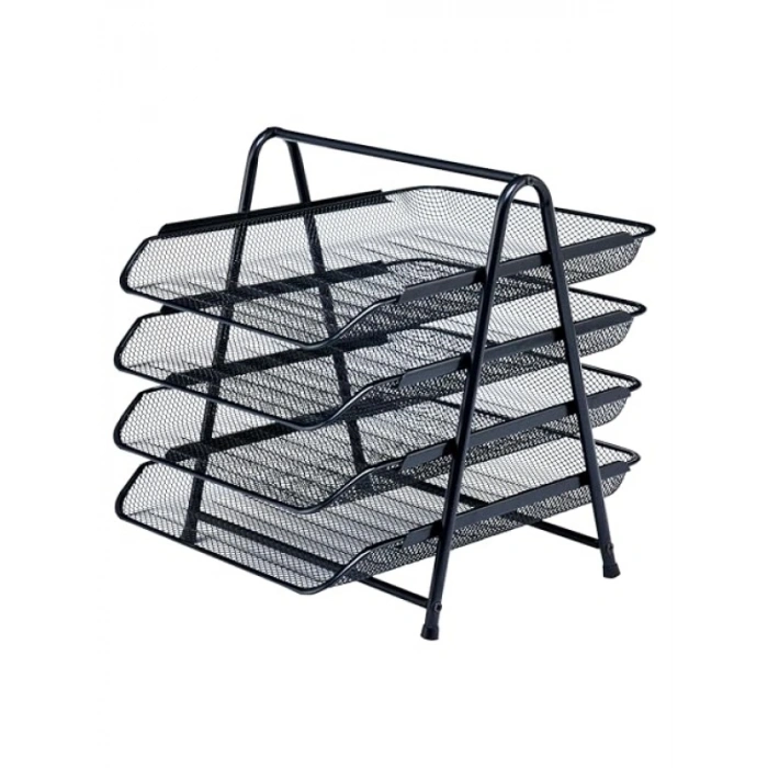 4lü Perfore Evrak Rafı - Siyah Renkli Tasarım