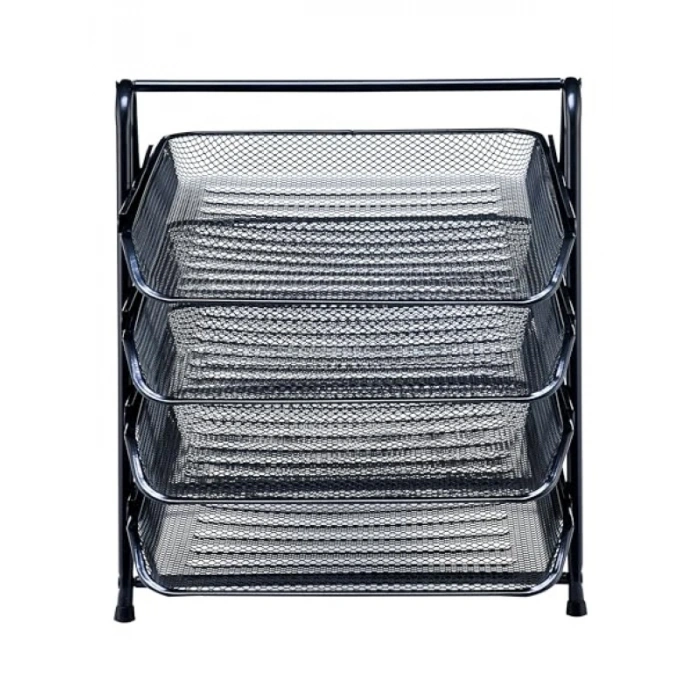 4lü Perfore Evrak Rafı - Siyah Renkli Tasarım