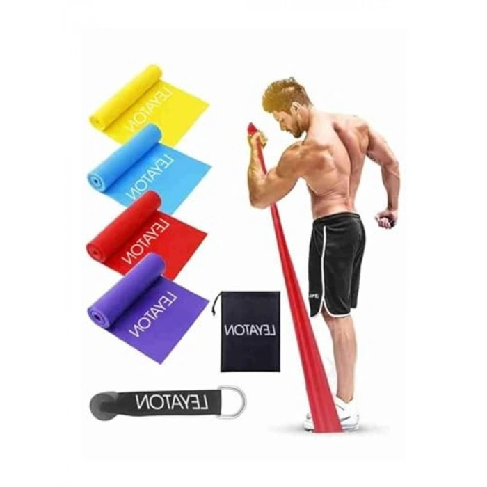 4Lü Pilates Bandı Seti, Kapı Aparatı ile Çok Renkli Kullanım