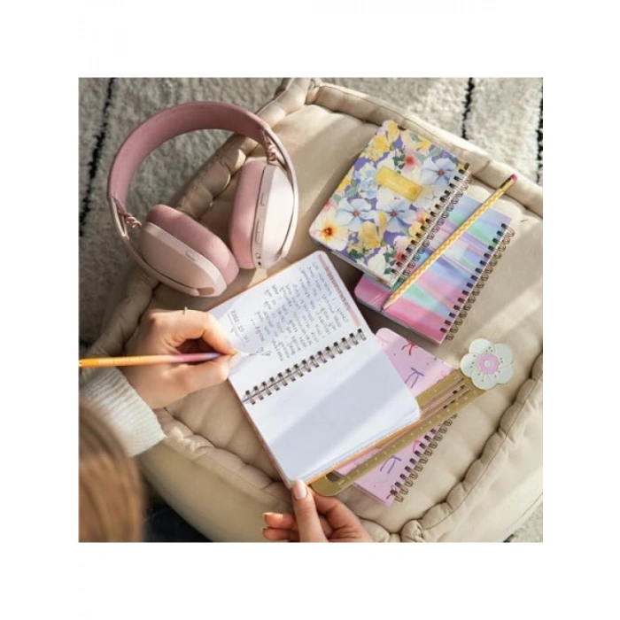 4lü Sert Kapaklı Spiralli Çizgili Cep Not Defteri Seti - 9x14 cm