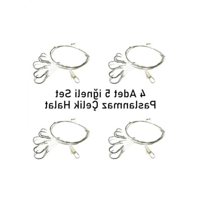 4lü set halinde 5 iğneli paslanmaz çelik dip hırsız olta takımı, balık avlamak için ideal