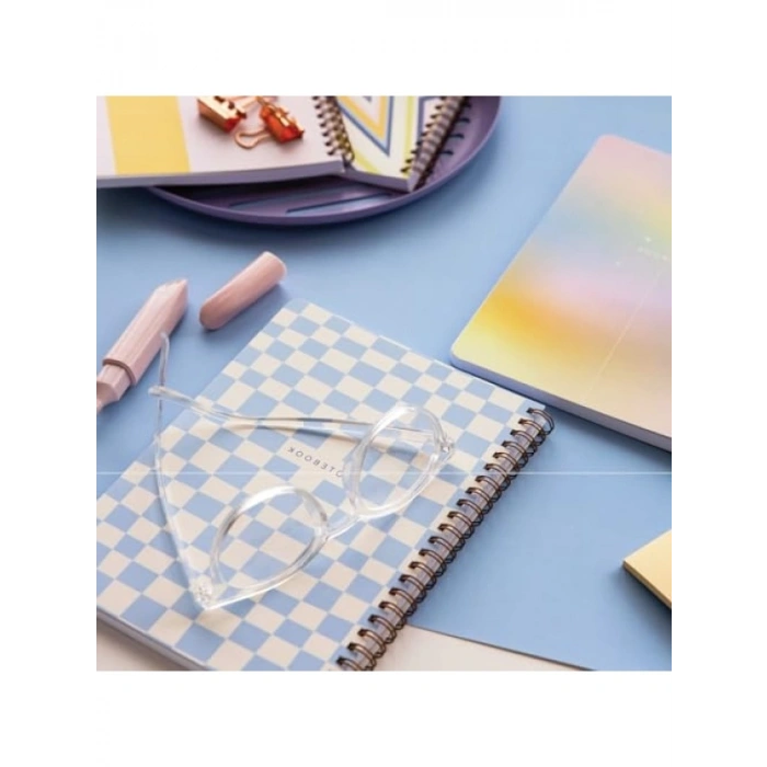 4lü Set Spiralli Karton Kapak Kareli Okul Defteri, 80 Yaprak