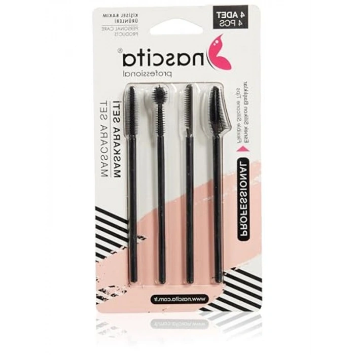 4lü Silikon Kaş ve Göz Makyaj Fırçası Seti