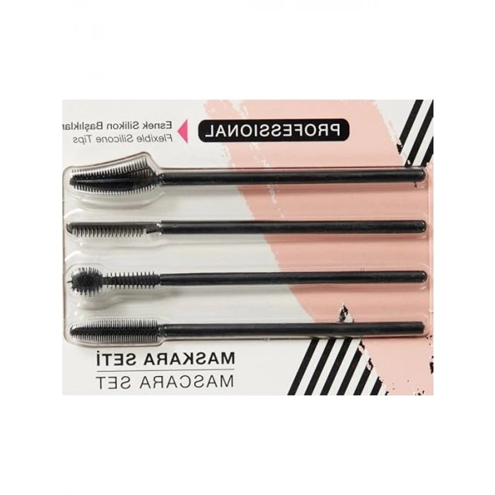 4lü Silikon Kaş ve Göz Makyaj Fırçası Seti