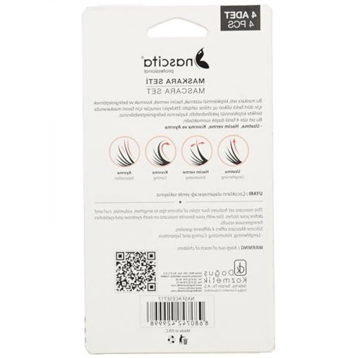 4lü Silikon Kaş ve Göz Makyaj Fırçası Seti