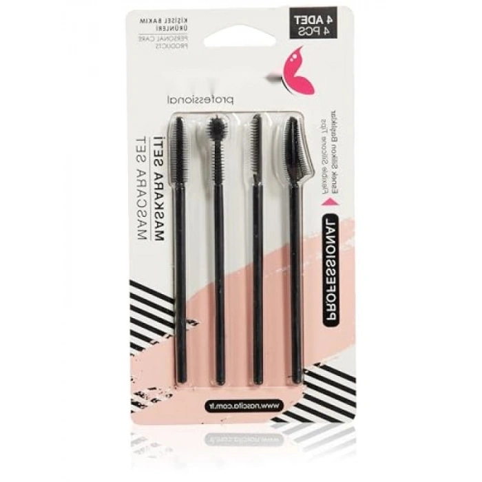 4lü Silikon Tasarım Maskara ve Kaş Şekillendirme Fırçası Seti