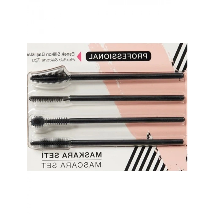 4lü Silikon Tasarım Maskara ve Kaş Şekillendirme Fırçası Seti