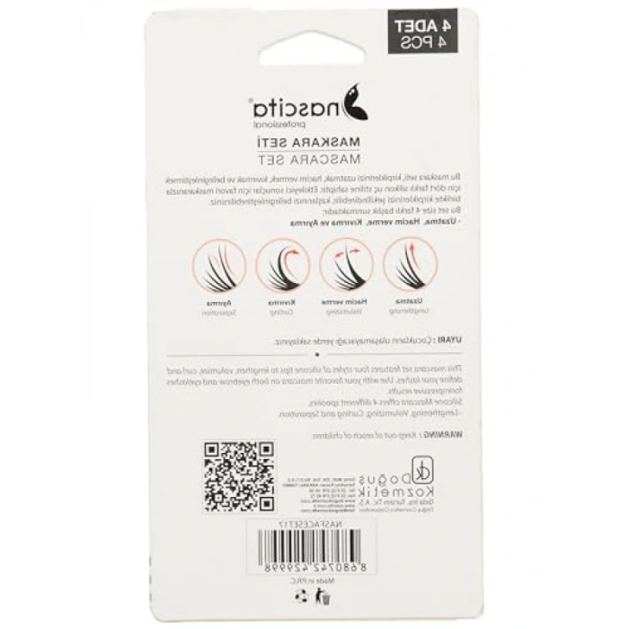 4lü Silikon Tasarım Maskara ve Kaş Şekillendirme Fırçası Seti