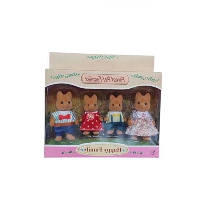 4lü Tilki Ailesi Figür Seti, Anne Baba ve Yavru Tilki