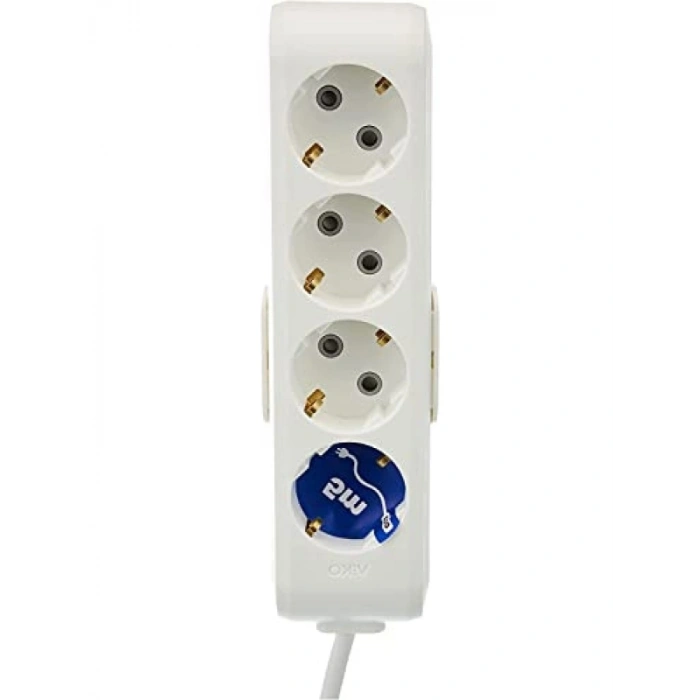 4lü Topraklı Kablolu Priz, 5 Metre Uzunluk