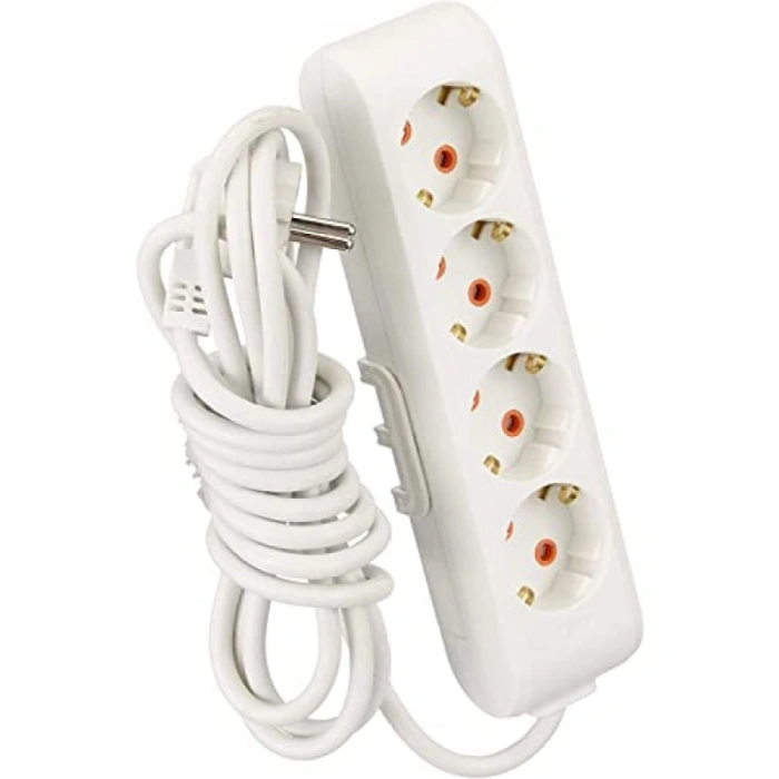 4lü Topraklı Kablolu Priz Seti - 3 Metre