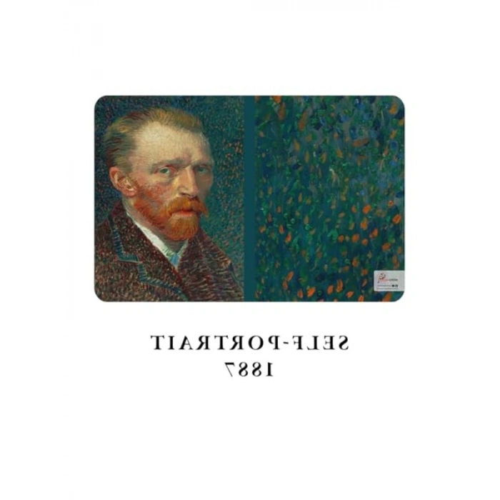 4lü Van Gogh Temalı Çizgisiz Defter Seti, A6 Boyut, Esnek Kapak ve Oval Kenar