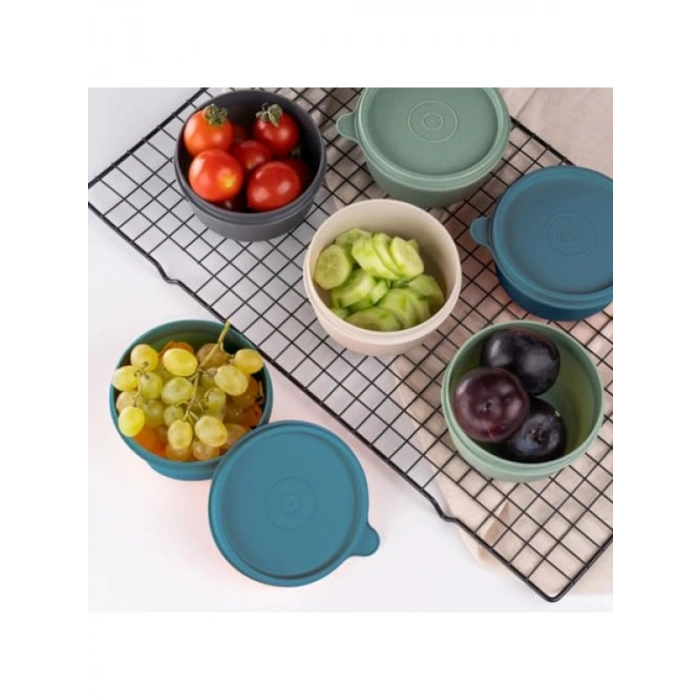 4lü Yuvarlak Mini Saklama Kabı Seti, Sızdırmaz Kapaklı