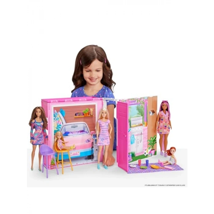 4 Oyun Alanlı Portatif Ev Seti, 11 Aksesuar ile