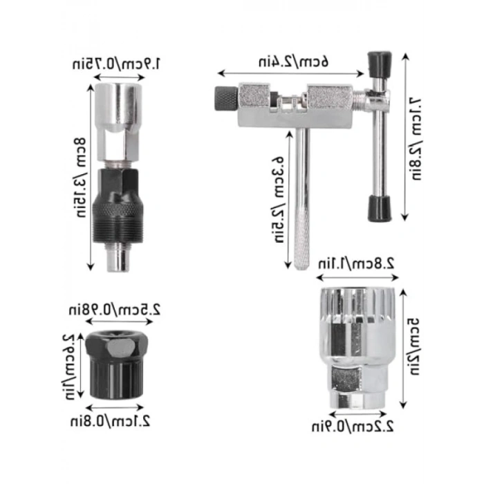 4 Parça Bisiklet Tar Seti - Anahtar Sökme Takma
