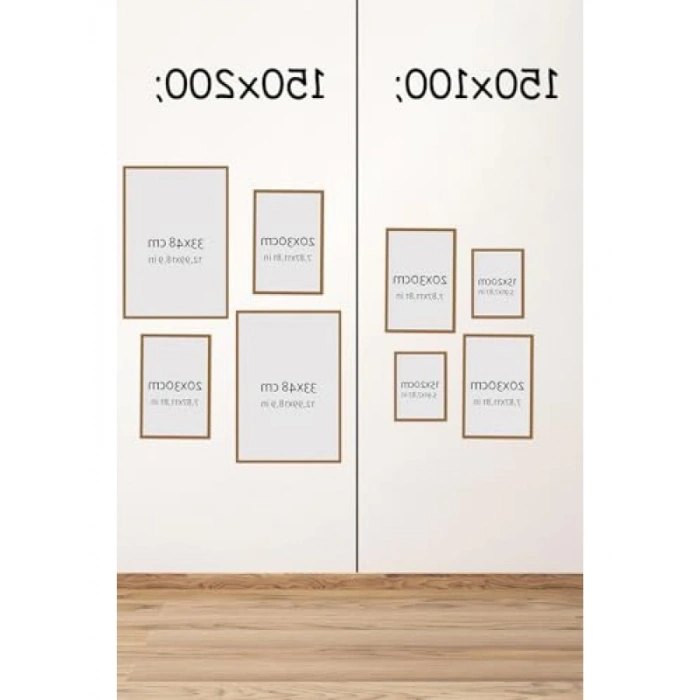 4 Parça MDF Tablo Seti - Ahşap Çerçeve Görünümü