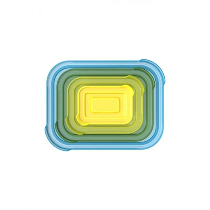 4 Parçalı Cam Saklama Kabı Seti, Kompakt Tasarım