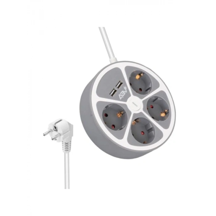 4 Prizli Anahtarlı Grup Priz - 2 USB, 1.5 Metre