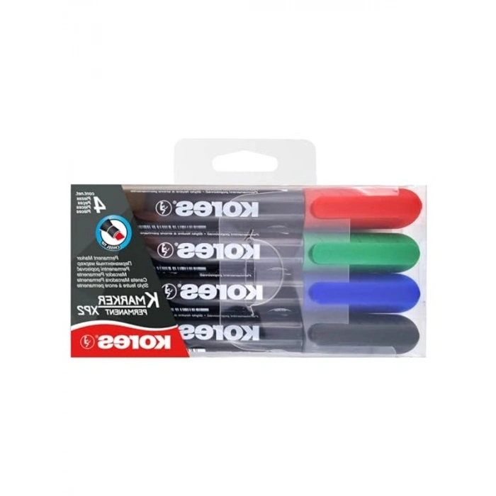 4 Renk Kalıcı Marker Seti - 3-5 mm Konik Uç