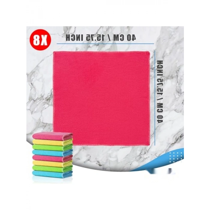 4 Renk Mikrofiber Temizlik Bezi Seti - 250 GSM, 8 Adet
