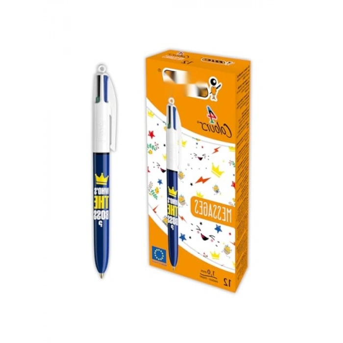 4 Renkli Tükenmez Kalem Seti - 12li Kutu