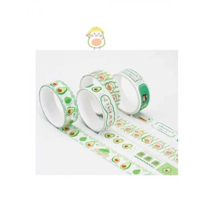 4 Rulo Sevimli Washi Bant Seti - Kawaii Tasarım