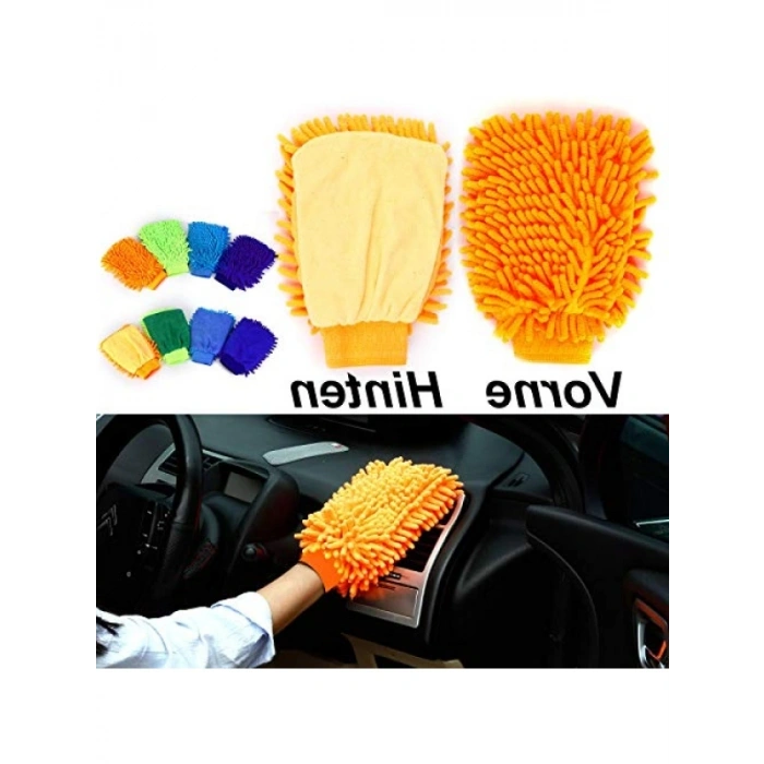 4 Set Su Geçirmez Mikrofiber Yıkama Eldiveni