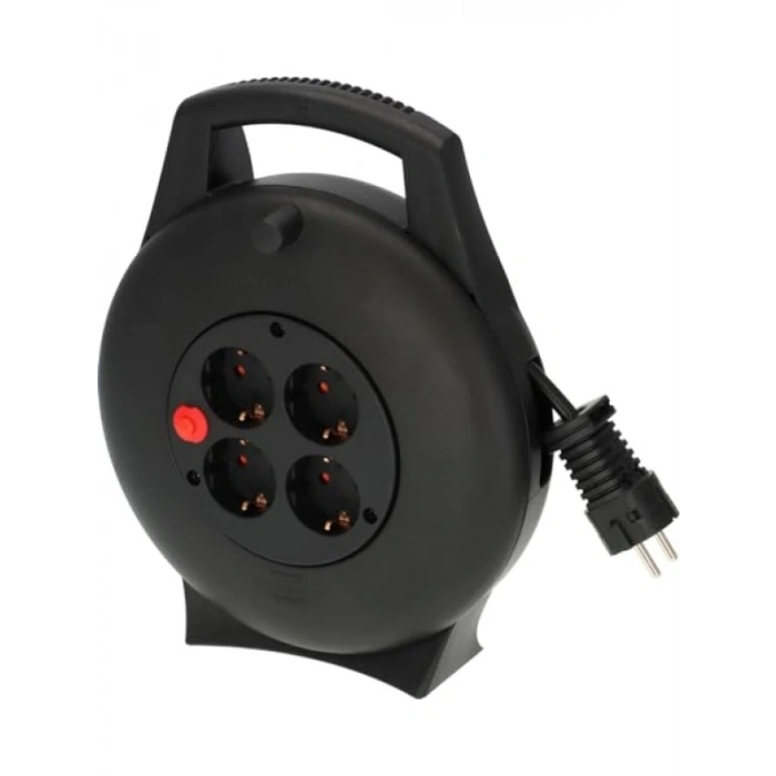 4 Soketli Emniyet Şartelli Makaralı Kablo (10 Metre)