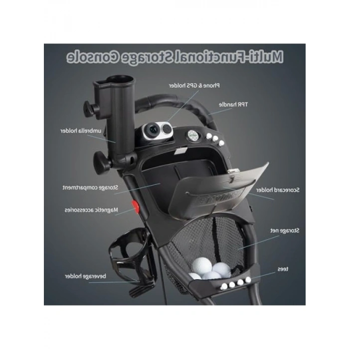 4 Tekerlekli Golf İtme Arabası - Katlanabilir ve Hafif