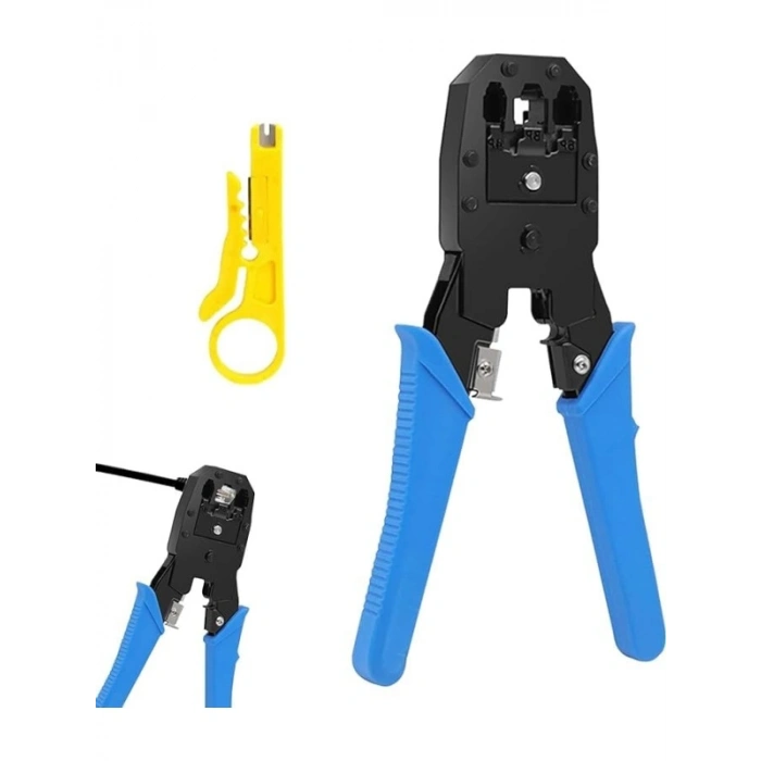 4ü 1 Arada Ağ Kablo Sıkma ve Soyma Pensesi Seti