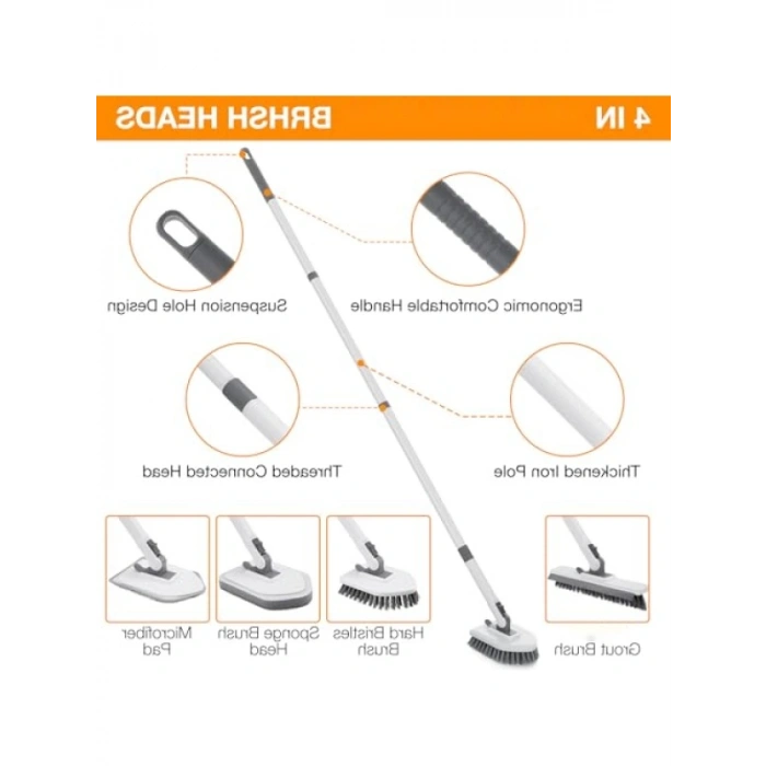 4ü 1 Arada Uzun Saplı Duş Temizleme Fırçası