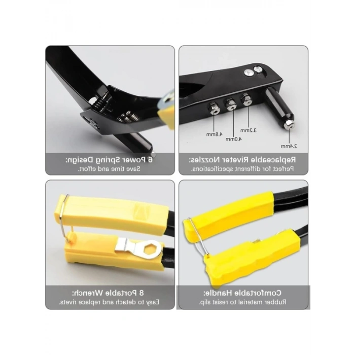 4 Uçlu Profesyonel Perçin Tabancası Seti