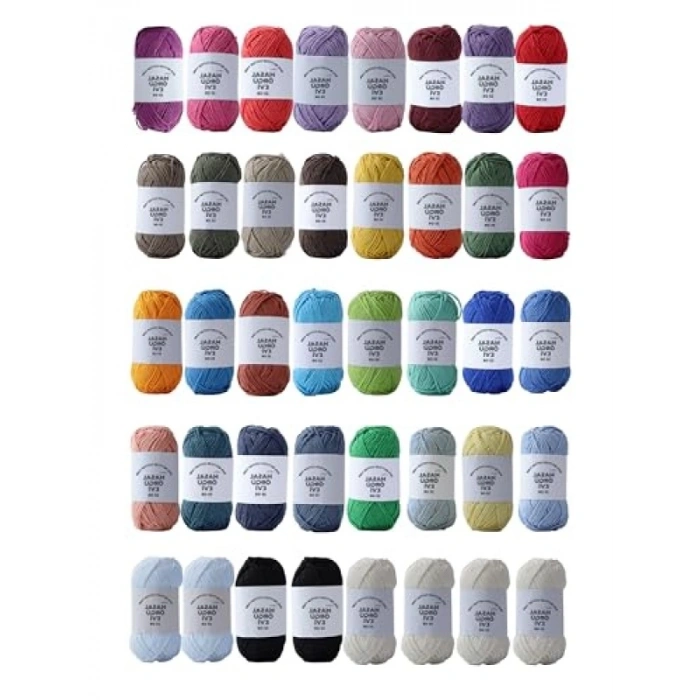 40 Adet 100% Pamuk İp Seti - 35 Farklı Renk