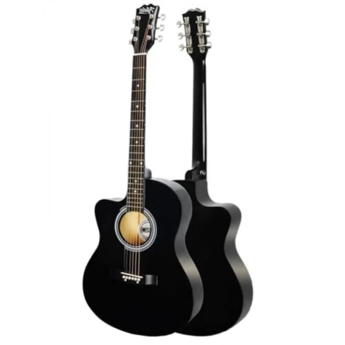40 İnç Kesik Kasa Akustik Gitar Seti - Siyah