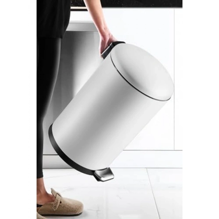 40 Litre Kapasiteli Mat Beyaz Çöp Kovası