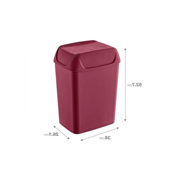 40 LT Kapasiteli Çöp Kutusu, Kırmızı Renkli, Smartware Svingi