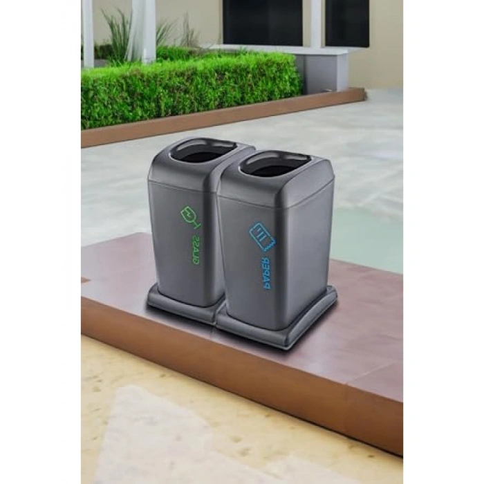 40 LT Kapasiteli İki Adet Soft Tekerlekli Geri Dönüşüm Kutusu