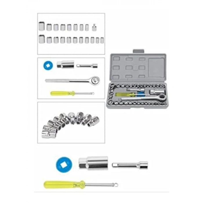 40 Parça Cırcırlı Lokma Takımı Taşıma Çantası ile
