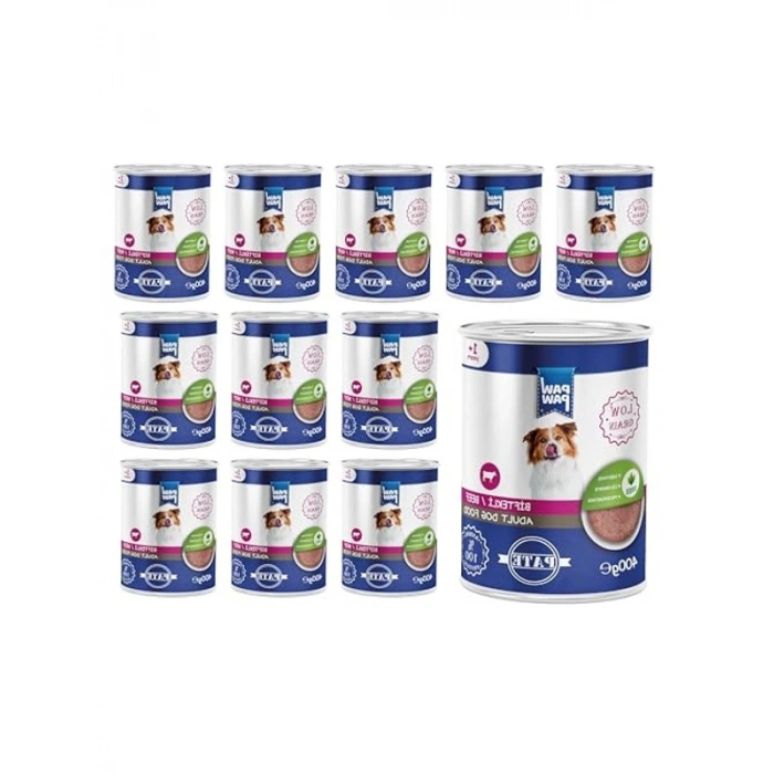 400 Gr Biftekli Yetişkin Köpek Pate, 12 Adet Paket