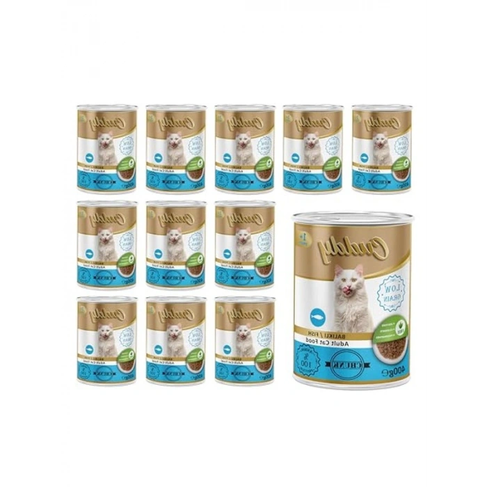 400 gr x 12 Adet Balıklı ve Jöleli Yetişkin Kedi Konserve Maması