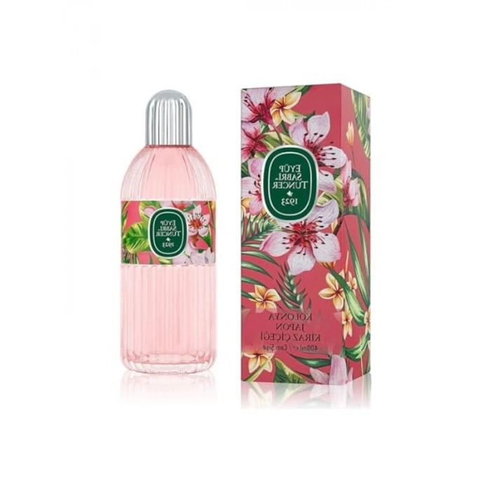 400 ml Japon kiraz çiçeği kolonyası, silindir cam şişede
