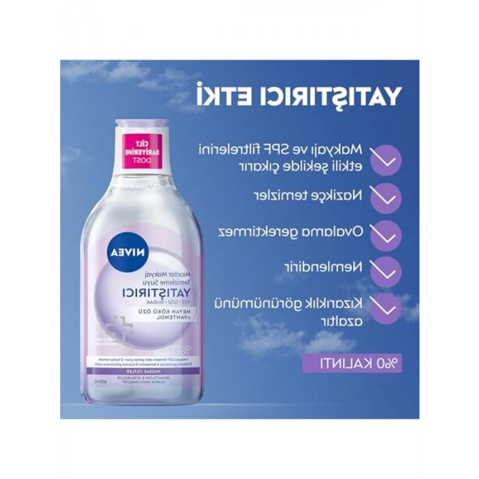 400 ml yatıştırıcı micellar makyaj temizleme suyu, hassas ciltler için