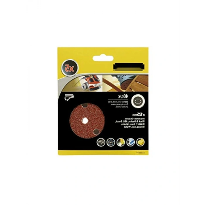 40G 125 mm Kendinden Yapışkanlı Zımpara Disk Seti (5 Adet)