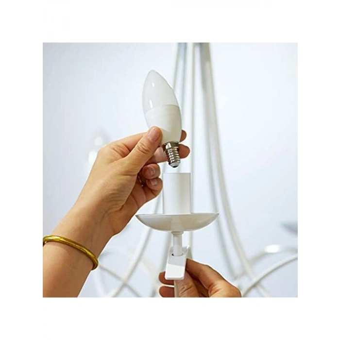 40W Renkli Akıllı Mum Tipi Ampul, C37 E14, Enerji Tasarruflu